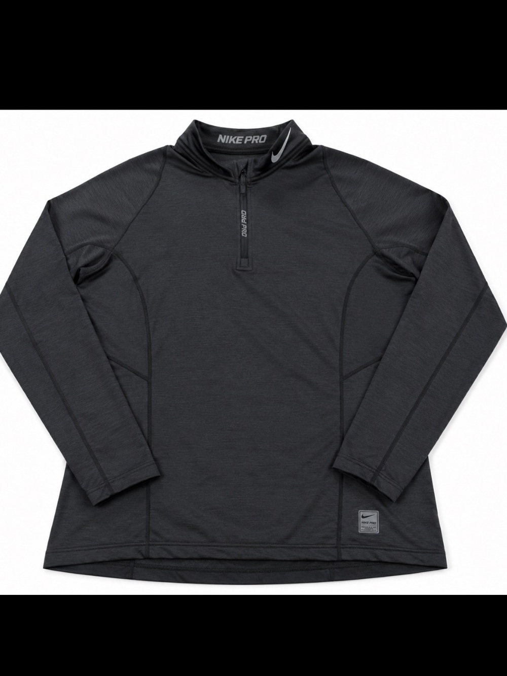 Nike Pro Hyperwarm Fitted 1/4 Zip Pullover Men’s Large Gray Long Sleeve